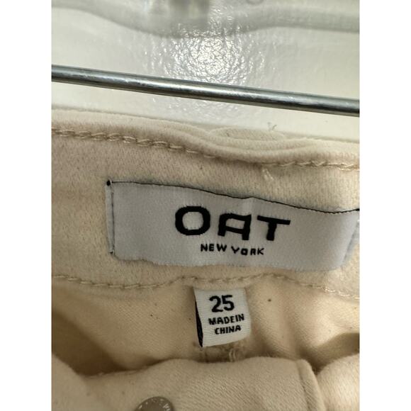 OAT New York High Rise Wide Leg Cropped Pants Beige Women's Size 25 NWT - Picture 7 of 10
